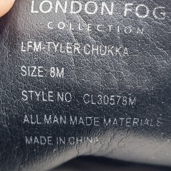 London Fog Tyler Chukka Shoes Mens Size 8 Black Memory Foam Dress Boots New main image 4